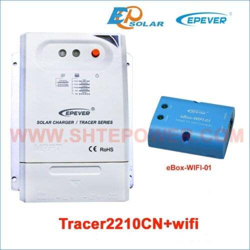Max PV input 100V Tracer2210CN with wifi BOX wifi APP connect solar 20A 20amp charger controller EPEVER EPSolar 12V/24V