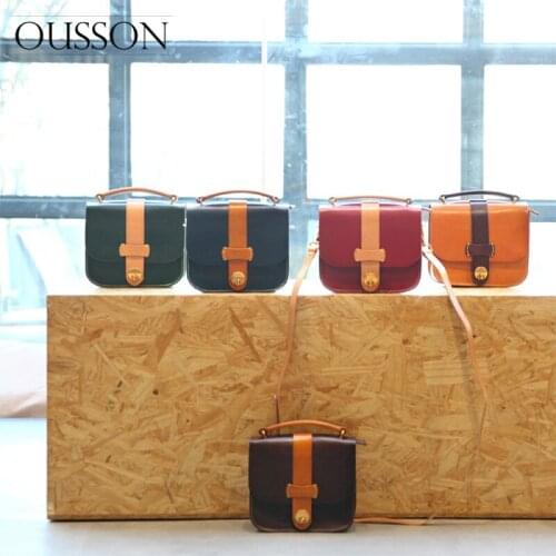 OUSSON New Design Small Square Leather Crossbody Bag Exquisite Female Retro One-Shoulder Bag For Women