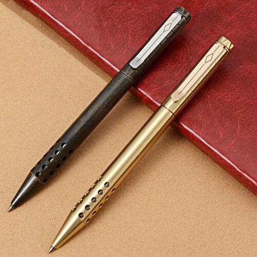 Metal Ballpoint Pen Magnetic Retractable Brass signature Pen Gift Stationery 0.5mm Black Ink Ball Pens For School Office