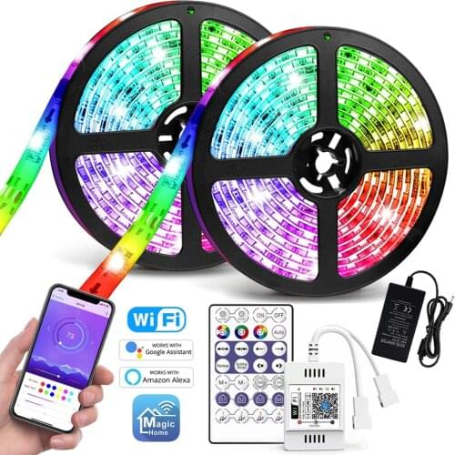 12V WS2811 Addressable Led Strip WIFI APP Controller Dream Color 5050 RGB WS2811 IC 30Leds 60Leds Led Pixel Strip 1M 2M 3M 4M 5M