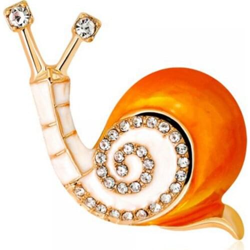 Rinhoo Enamel Cute Snails Insect Decorative Brooches Pins For Women Men Crystal Brooch Bijouterie Animal Brooches Jewelry Gifts