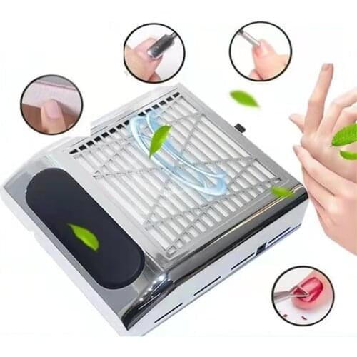 80W Strong Power Nail Dust Collector Nail Fan Art Salon Equipment Suction Dust Collector Machine Vacuum Cleaner Fan EU/US Plugs