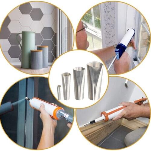 6In1 Silicone Caulking Tools Kit 25Pcs Caulk Nozzle Applicator Gasket Removal Tool with Scraper/Nozzle for Kitchen J2Y