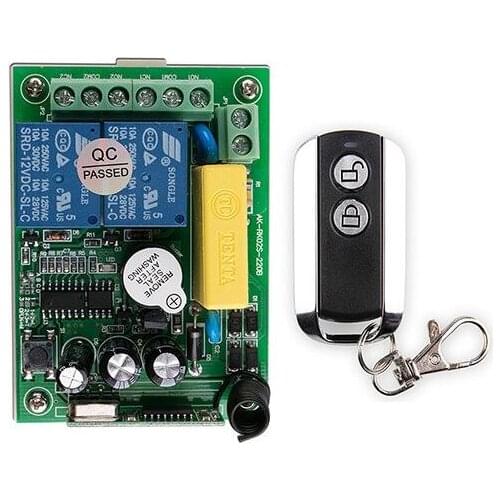 Latest AC 220V 2 CH 2CH RF Wireless Remote Control Switch System Receiver & 2 Keys metal waterproof Remote