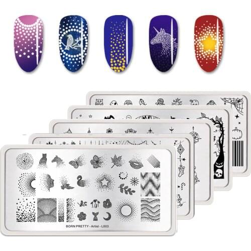BORN PRETTY Nail Stamping Plates Nail Template Mandala Maple Leaf Stamp Nail Art Stamp Image Template