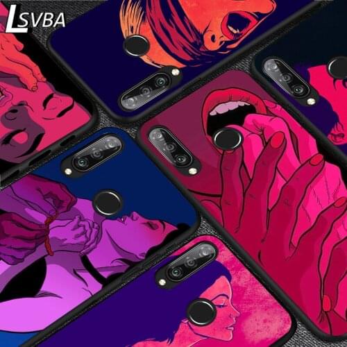 Sexy Lips Hot Girl For Huawei Y9S Y8S Y6S Y9A Y7A Y8P Y7P Y5P Y6P Y7 Y6 Y5 Pro Prime 2020 2019 Black Soft Phone Case