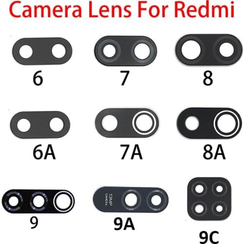 For Xiaomi Mi11 Redmi 6A 6 7 7A 8 8A 9 9A 9C Note 8T Rear Back Camera Glass Lens Cover With Sticker Replacement Repair Parts