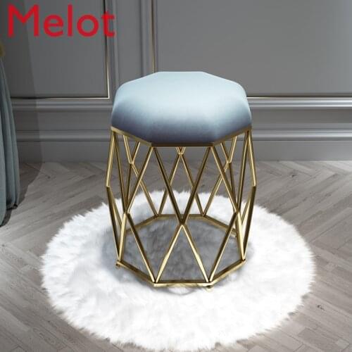 Stool modern manicure makeup soft chair nordic ins dressing Low stool home furniture shoe changing stools living room ottomans