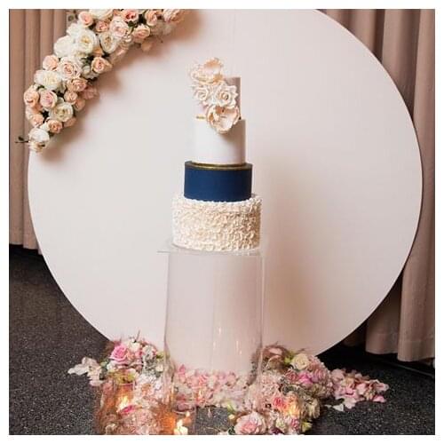 Wedding Stage Decoration Backdrop Wedding Cake Stand Set Circular clear Acrylic Plinth senyu1706