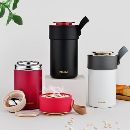 600ml/1000ml Thermos Food Lunch Box Stainless Steel Container with Spoon Vacuum Flasks Thermocup Food Soup Thermos Free shipping