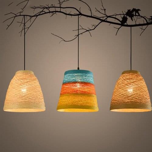 Restaurant Bar Rattan Woven Chandelier Handmade Bamboo Ceiling Lamp Lamp Cafe Lounge Decoration