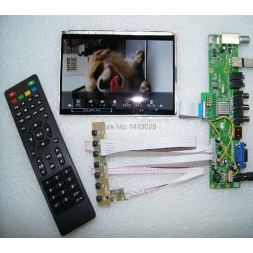 TV+USB audio input/output+AV+HDMI+ VGA LCD driver board + 7 inch IPS HSD070PWW01-B01 DIY small TV sets Support screen function