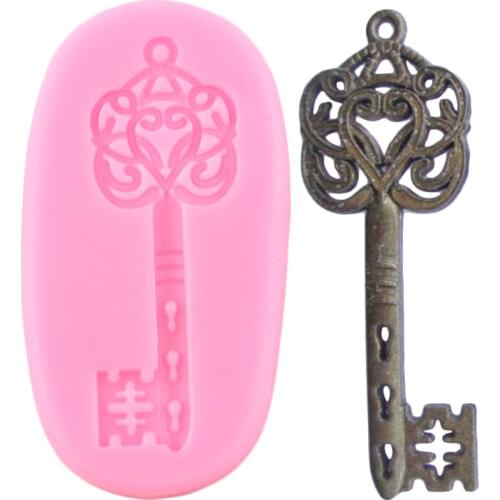 Vintage Steampunk Skelton Key Silicone Molds DIY Chocolate Cupcake Topper Fondant Cake Decorating Tools Candy Resin Clay Moulds