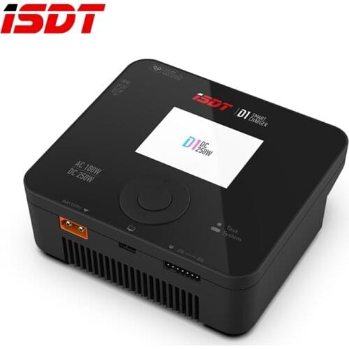 ISDT D1 AC 100W DC 250W 10A Dual Channel Smart Lipo Discharger Charger for 1-6S Lipo Battery RC FPV Racing Drone RC Parts