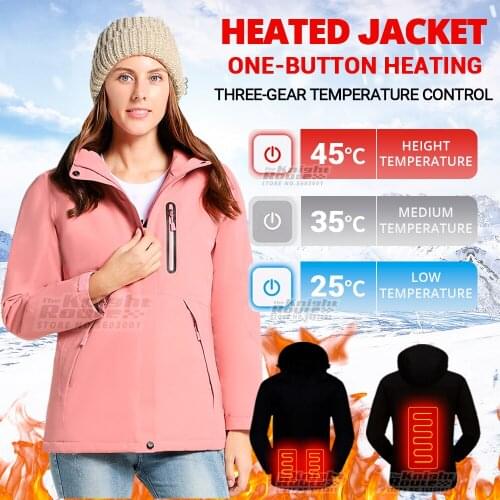 Winter Heated Jacket Heated Vest Womens Jacket USB Warm Outerwear Thermal Windbreaker Ski Hunting Equipment Hiking Clothing