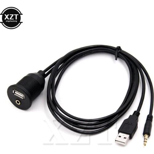 Car and motorcycle dashboard cable with stand USB audio waterproof cable USB AM / AF + DC3.5 MF 2, 0 AUX extension cable