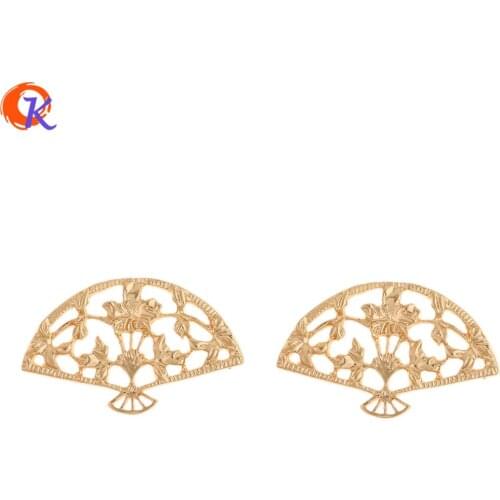 Cordial Design 10Pcs 22*35MM Jewelry Accessories/Pendant/Hand Made/Fan Shape/Genuine Gold Plating/DIY Making/Earring Findings