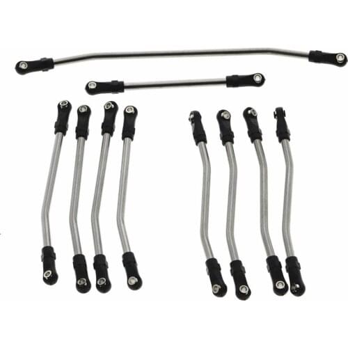 10PCS Metal Link Tie Rod Linkage Bending Pull Rod for 1/10 Axial Ghost 90018/90020/90031/90045 /90056 RC Car Accessories