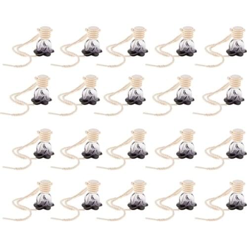 Pack 20 Mini Perfume Pendant Car Accessories Pendant Perfume Bottle Oil Car Perfume Bottles Flower