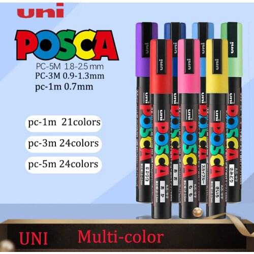 21Colors/24colors UNI POSCA marker pen topluluk POP advertising poster graffiti not color pen parlak multicolor pen PC-1M PC-3M