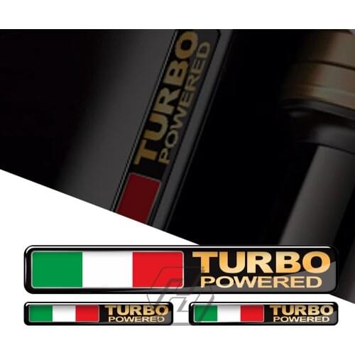 3D Italy Flag Turbo Powered Sticker Motorcycle Tank Decal Car Tail Turbo Stickers