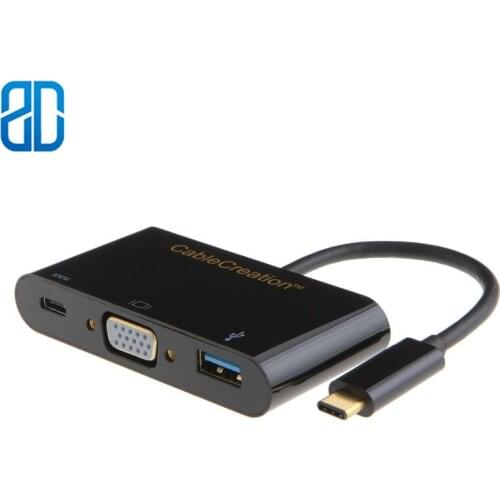 Type C USB 3.1 Hub USB-C to USB 3.0/ VGA/ Type C Female Charger Adapter for New Macbook Google Chromebook Pixel Type C devices