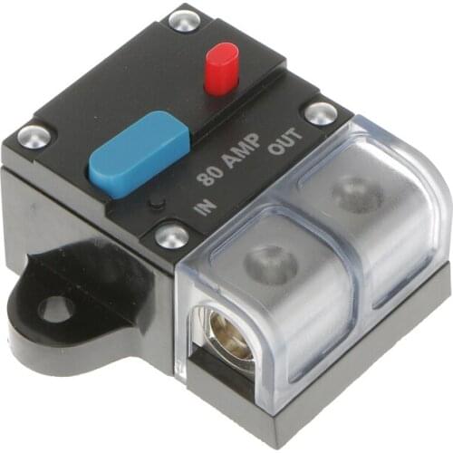 Car Truck Audio 80A Amp Amplifier Circuit Breaker Fuse Holder Protection 12 24V