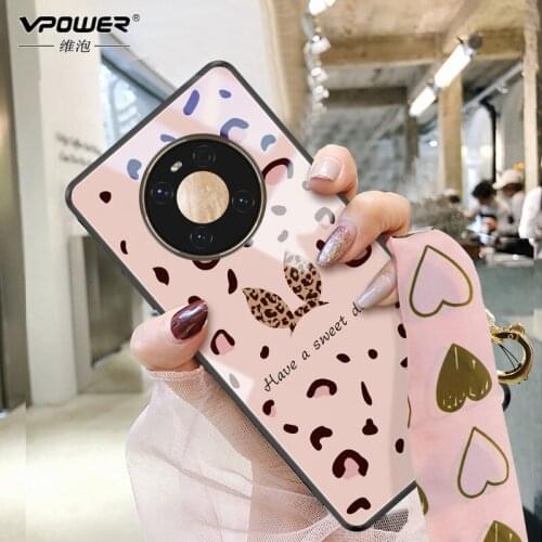 For Huawei Mate 40 40 Pro + Tempered Glass Case 6D Patterned Pink Luxury animals Silicone frame Cover cases For huawei 40 pro