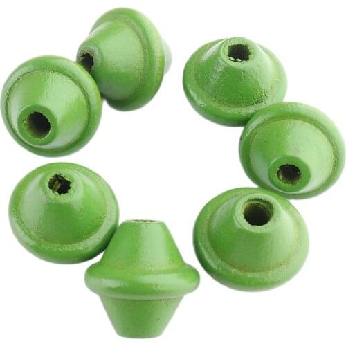 Wood Loose bead 17mm Rotating gyro shape Ball Round Charm Green For Accessories Bracelet DIY Jewelry Craft Making Handmade