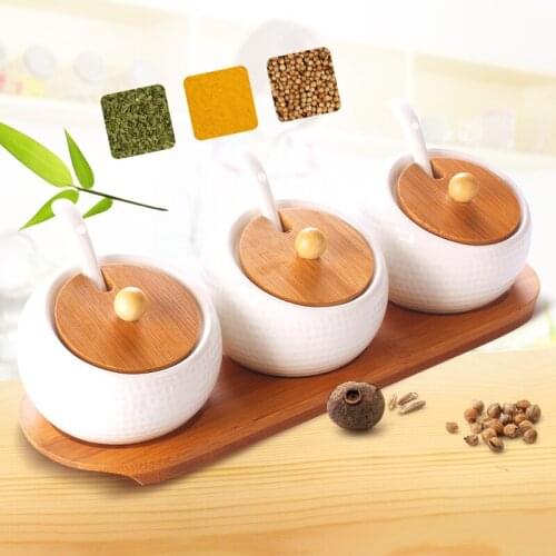 Spice Herb Tools Spice Jar Seasoning Pot Kitchen Tools Bottle Organizer Ceramic Jar Chef Rack Holder