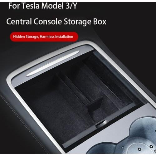 Central Console Stowing Box for Tesla Model Y Anti-slip Car Interior Accessories Storage Box for Tesla Model 3 2021 Dropship