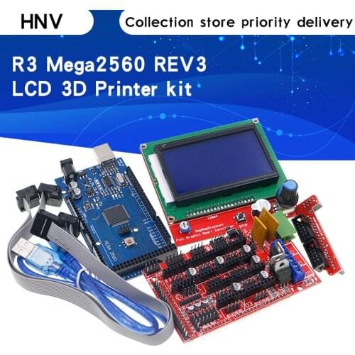 Mega 2560 R3 Mega2560 REV3 + 1pcs RAMPS 1.4 Controller +RAMPS1.4 LCD 12864 LCD for 3D Printer kit Reprap MendelPrusa