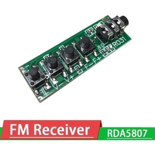 Stereo FM radio module FM receiver module RDA5807 76MHz~108MHz DC 3V-12V Output: can drive headphone or power amplifier input