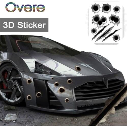 Overe Car Sticker Cover Bullet Hole 3D Styling For Honda Civic Accord Fit Subaru Impreza Forester XV Nissan Qashqai Juke Tiida