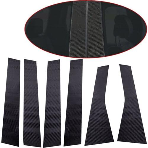 Carbon Fiber Style Grain Window Pillar Post Sticker Trim Plastic fit for Jeep Grand Cherokee 2014 2015 2016 2017 2018 2019 2020