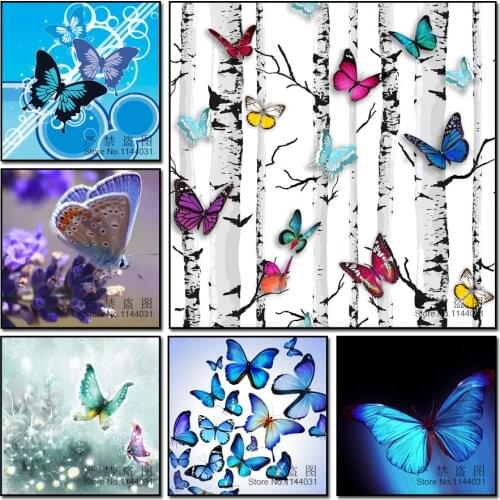 New 5D Diy Diamond Painting Beautiful Butterfly Living Room Show Diamond Paste Masonry Cross Stitch Embroidered Diamond Mosaic