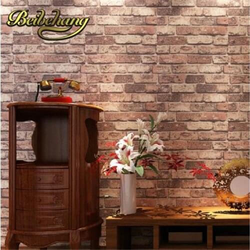 Beibehang papel de parede. Red brick stone natural rustic vintage 3D effect designer vinyl wallpaper for living room background