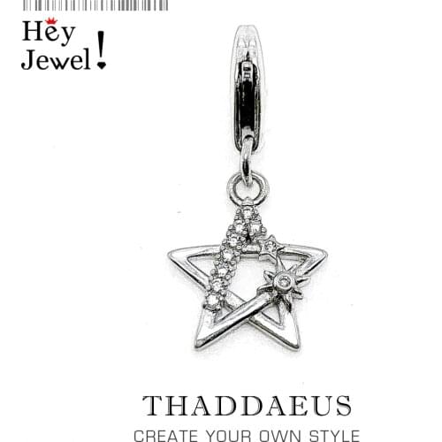 Charm Pendant Magic of Shooting Star,2021 Brand New Europe Jewelry For Women Romantic Gift In 925 Sterling Silver Fit Bracelet