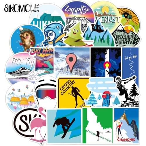 70PCS Skiing Stickers Sports Style Skateboard Backpack Creative Decor For Luggage Snowboard Fridge Styling Laptop Stickers F3