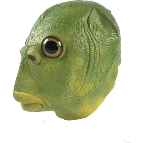 Scary Mask Halloween Party Latex Cute Masquerade Rubber Golden Fish Masks Realistic Fish Head Mask Animal Full Head Mask