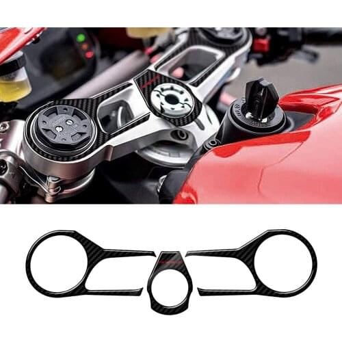 3D Carbon look Upper Triple Yoke Protector For Ducati 1199 Panigale S 1299 Multistrada Models Tank Pad Case