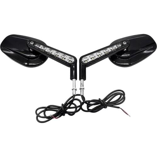 Black Rear Side View Mirrors Mirror LED Turn Signals Light for Touring Road King Classic V-ROD VRSCF Sportster Deluxe