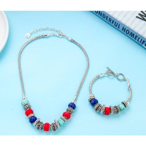 Kissme Bohemia Style Statement Necklaces For Women Delicate Crystal Resin Hyperbole Pendant Necklaces Big Brand Vintage Jewelry