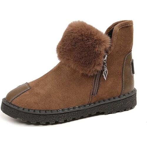 Winter Boots Warm Snow Suede Leather Wedges Non-slip Women Boots Wild Sponge Cake Warm Cotton Shoes Zapatos De Mujer W22-25