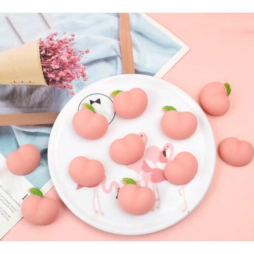 Squeeze Fidget Peach/Butt 1/5/10 PCS Quick Rebound Squeezable Decompression Toy Sensory Finger Stress Toy Pink M09