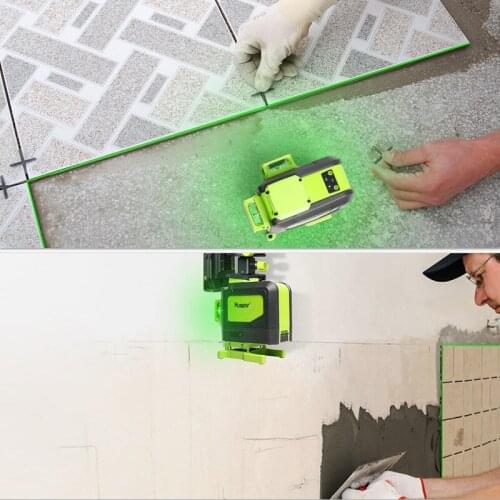16 lines 4D Cross Line Laser Level Green Beam Line With Li-ion battery For Tiles Floor Multifunction & Remote Control