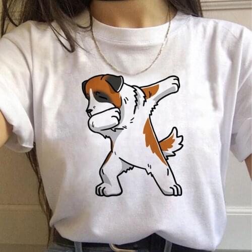 2021 Summer Women Tshirt Cute Dogs Dancing Print T-shirts Fashion Short Sleeve Aesthetic Tees Tops Casual O Neck Lady Tshirts