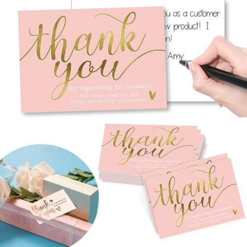 50pcs Thank You for Supporting My Small Business Card Thanks Greeting Card Appreciation Cardstock for Owners Sellers Gift Card
