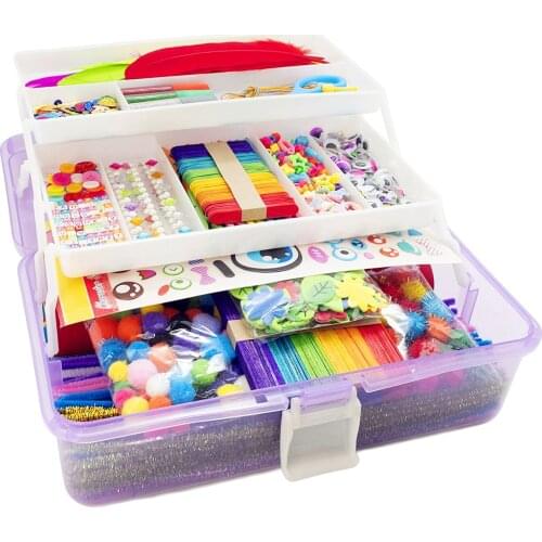 Art Supplies for Kids for Toddlers All in One Kindergarten Home Supplies Christmas Crafts 3 Layered Folding Box Great Gift