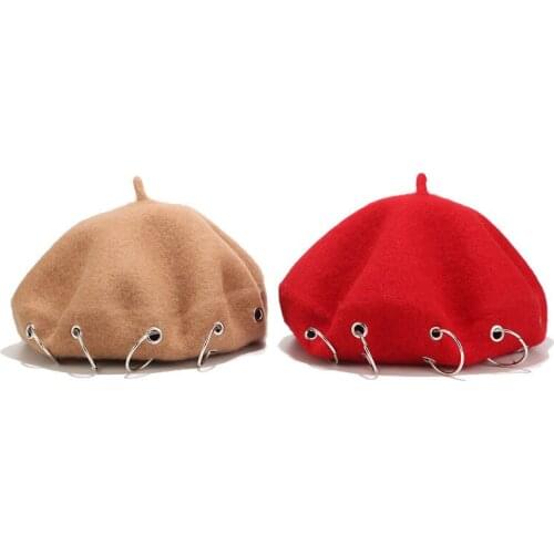 Beret hat women wool solid color beret retro hat retro plain beret hat warm hat elegant ladies winter hat